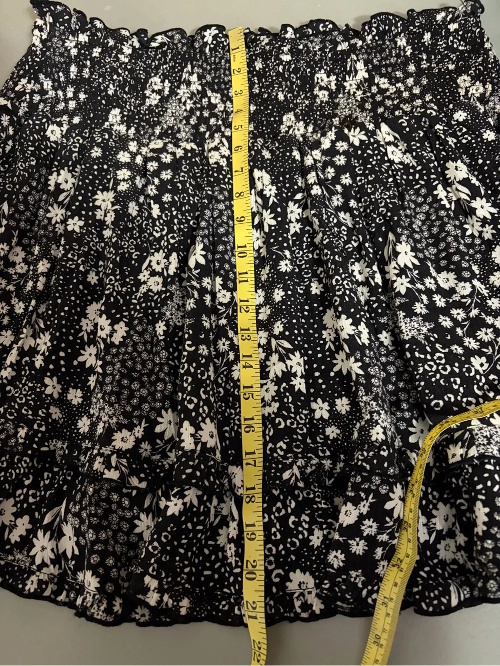torrid Black Floral Ruffle Mini Skirt